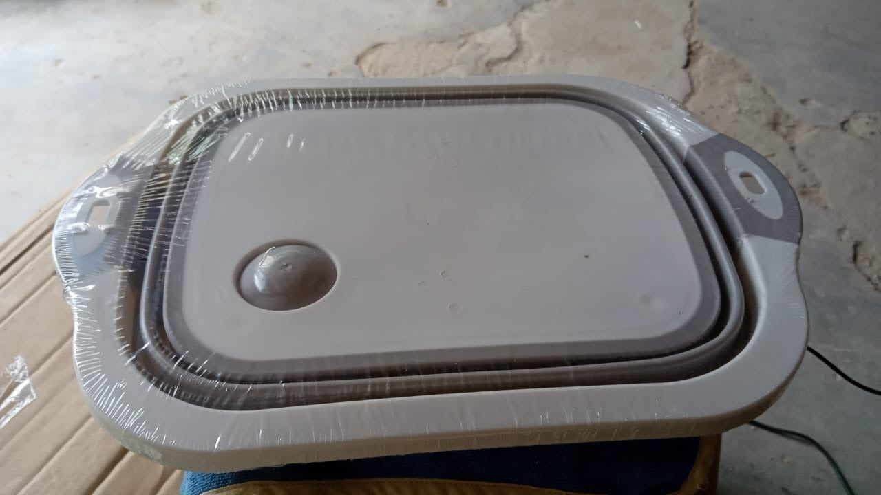 Collapsible cutting board with dish tub Collapsible cutting board with dish tub